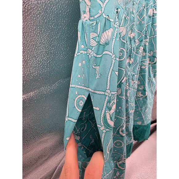 Disney The Little Mermaid‎ Retro Tank Dress w/ Pockets Large Teal HTF Rare - Picture 5 of 12